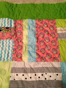 Quilting all three layers together. 